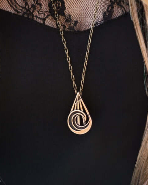 PEACE Mountain Wave Necklace - Bronze