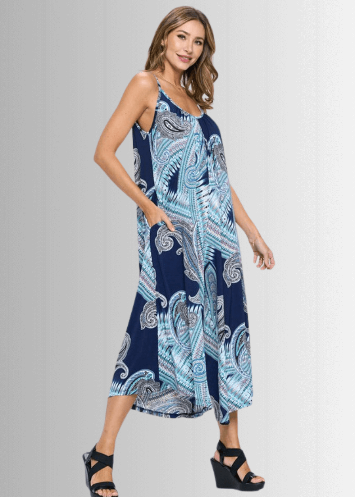 Blue Paisley Jumpsuit Romper CLEARANCE FINAL SALE