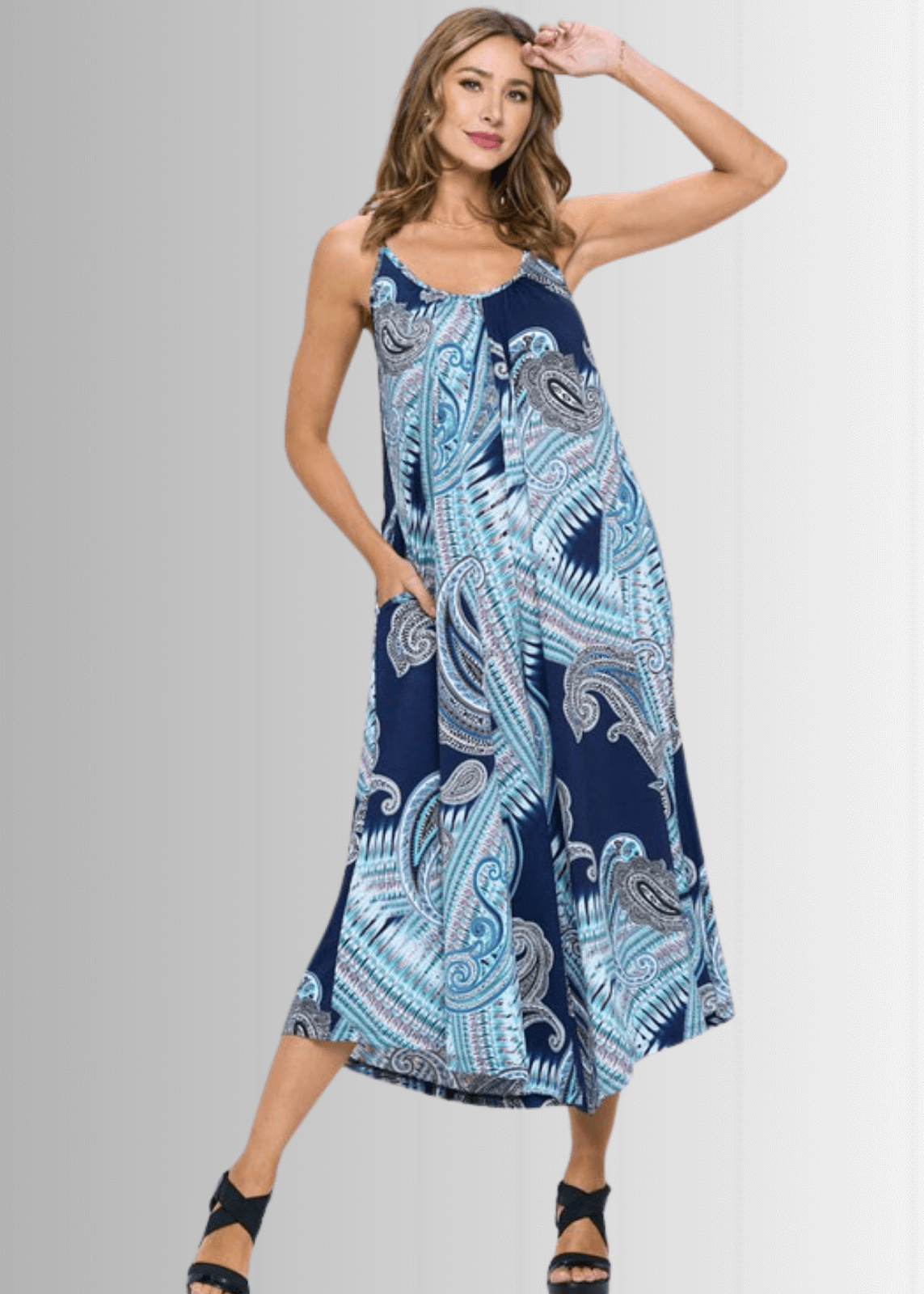 Blue Paisley Jumpsuit Romper CLEARANCE FINAL SALE