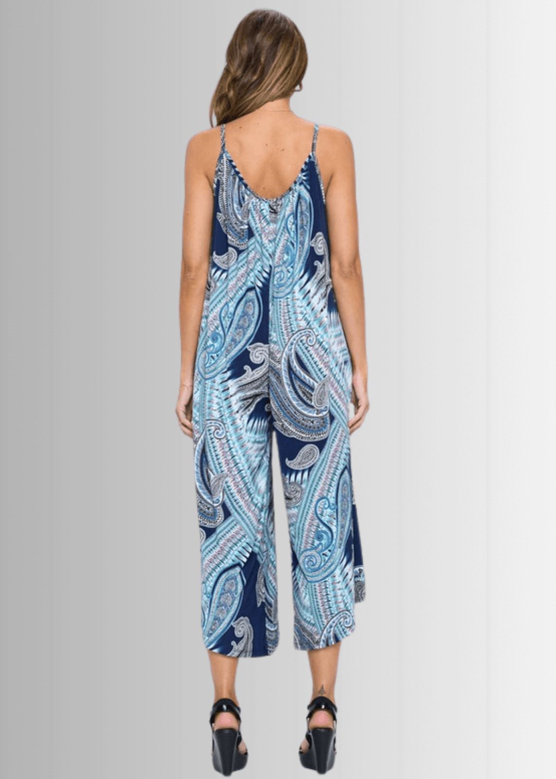 Blue Paisley Jumpsuit Romper CLEARANCE FINAL SALE