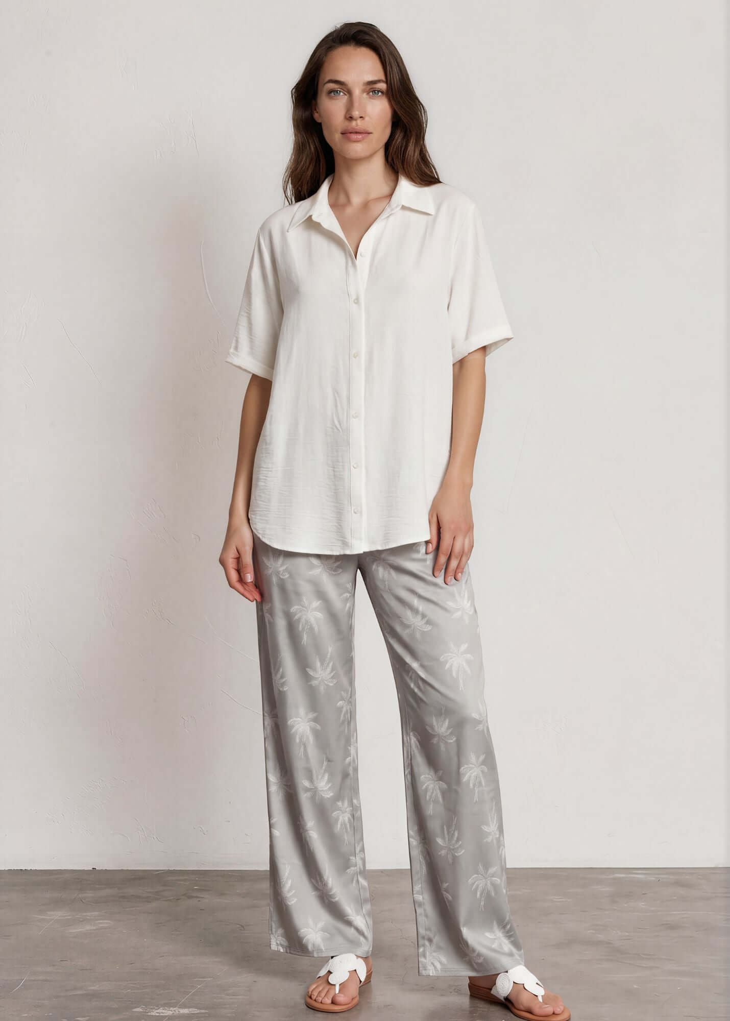 Presley Palm Tree Wide Leg Pants