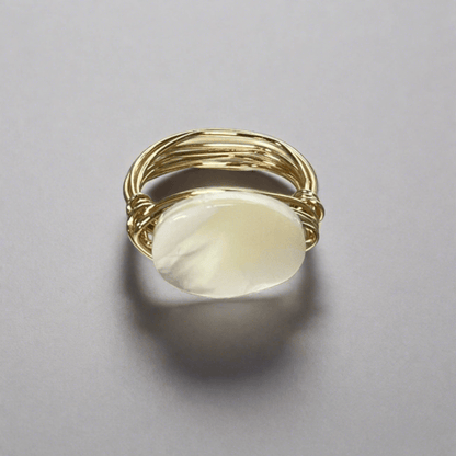 Mother of Pearl Hand Crafted Ring Made in USA