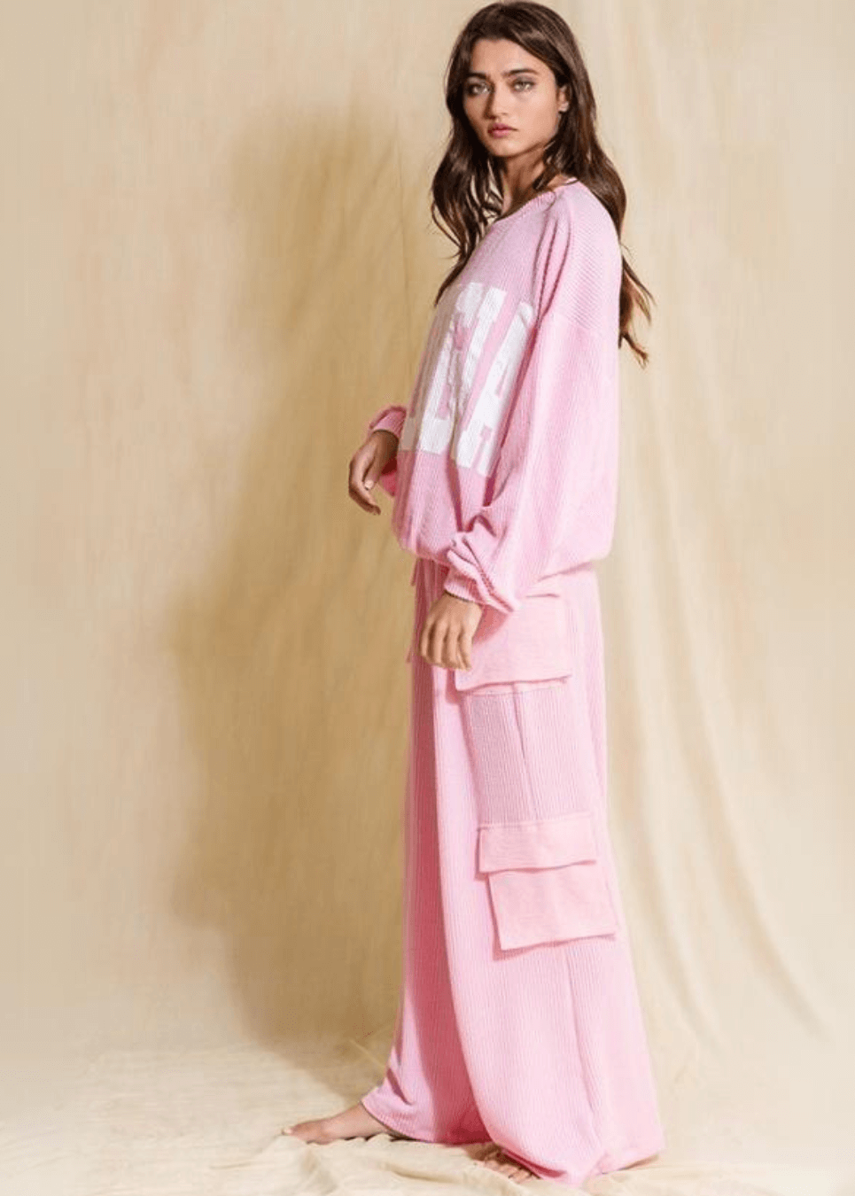 Bucket List Pink Ribbed Cargo Made in USA