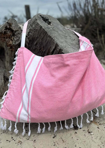 Solid 3‑in‑1 Turkish Cotton Beach Bag