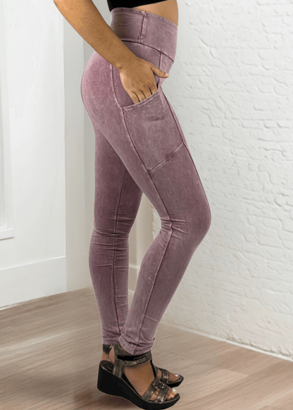 Plano Perfect Fit Pocket Leggings (Mauve Denim)