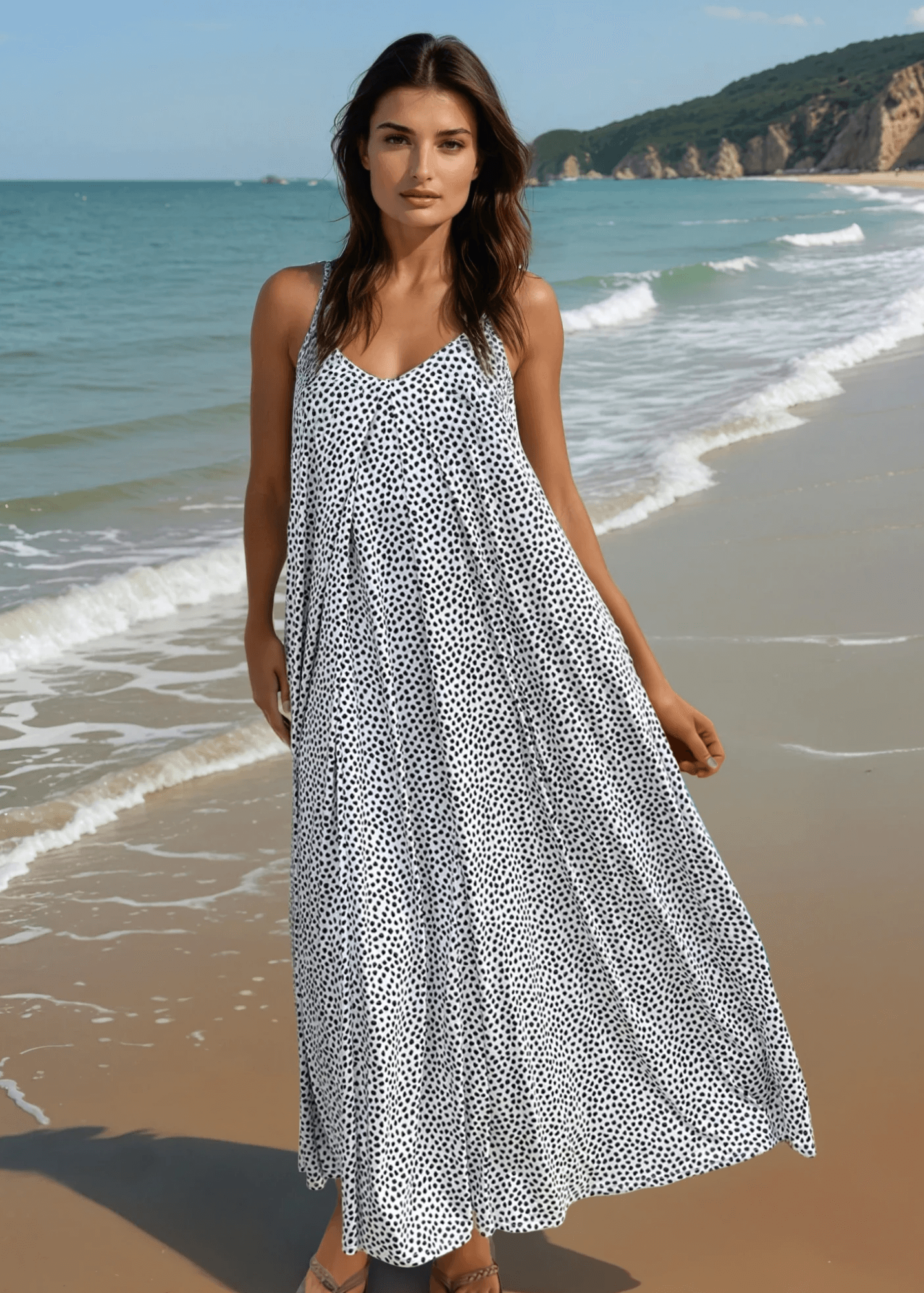 Amari Double V-Neck Summer Maxi Dress