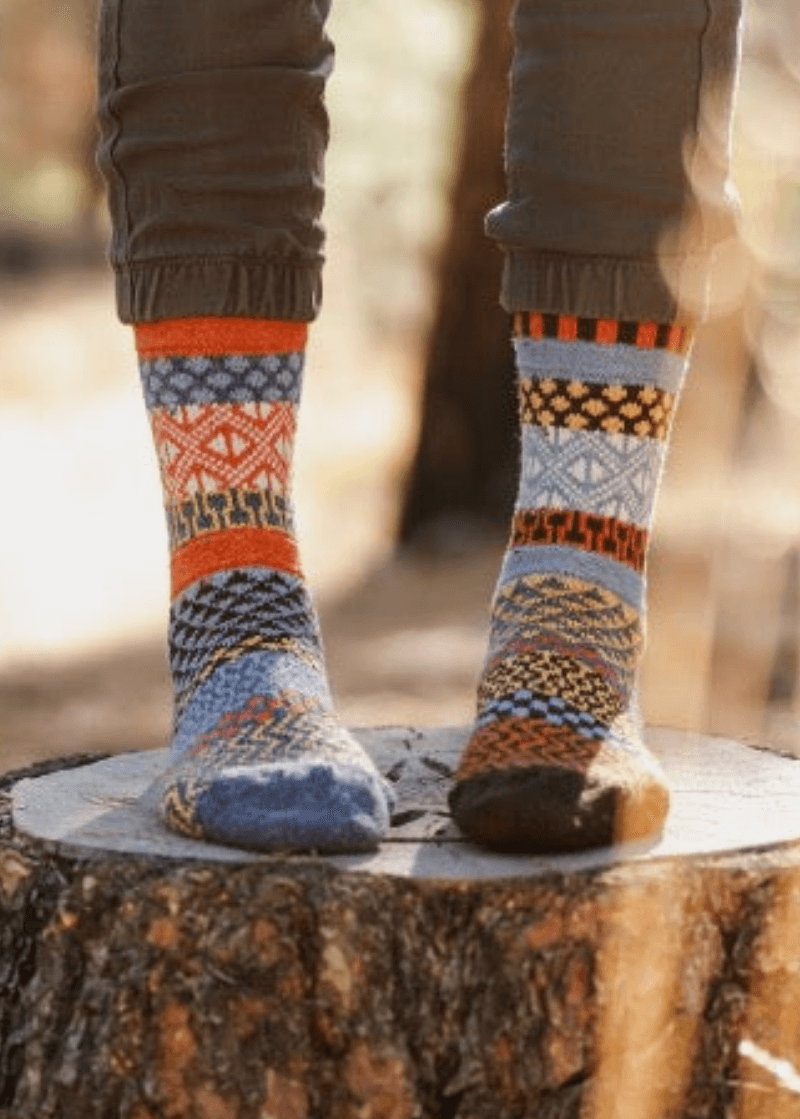 PONDEROSA Wool Blend Knitted Crew Socks Made in USA