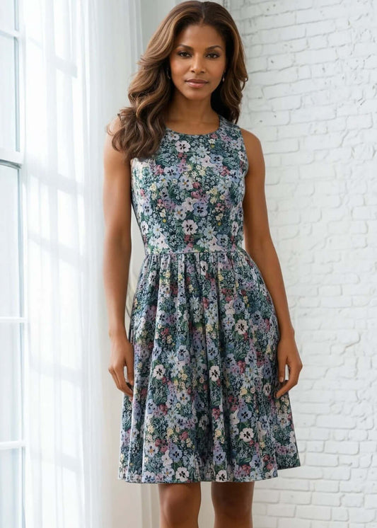 Painted Floral Vintage Dress