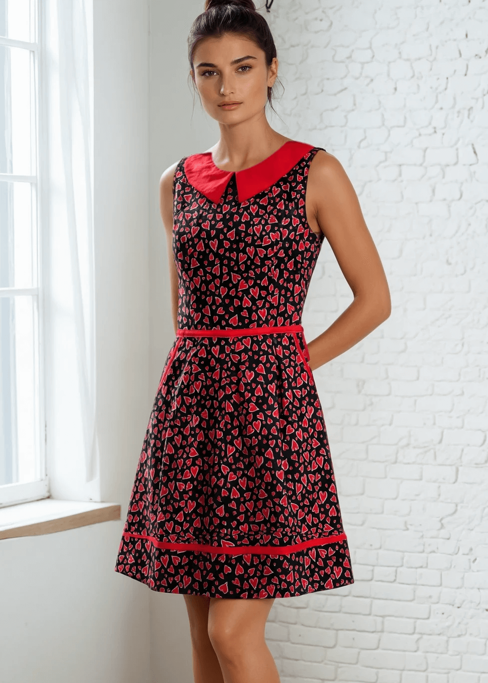 Hearts Collared Dress
