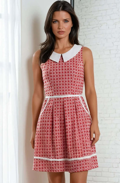 Strawberry Gingham Collared Dress
