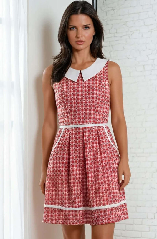Strawberry Gingham Collared Dress