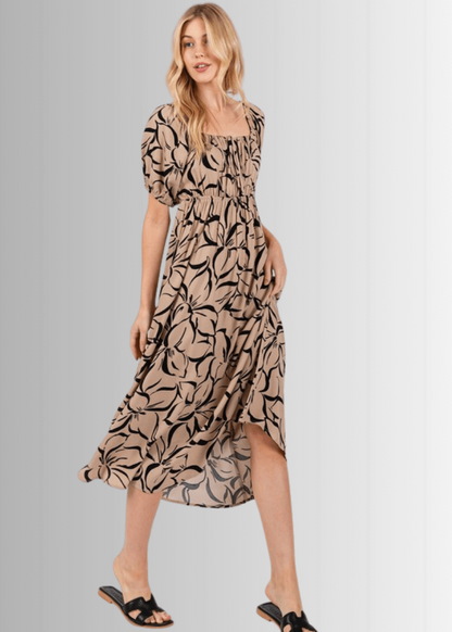 Ruth Puff Sleeve Midi Dress