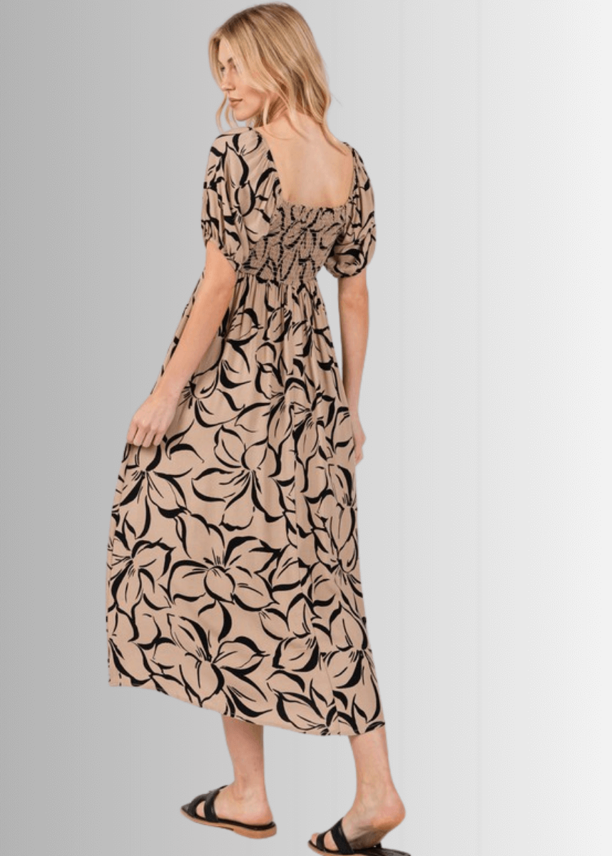 Ruth Puff Sleeve Midi Dress
