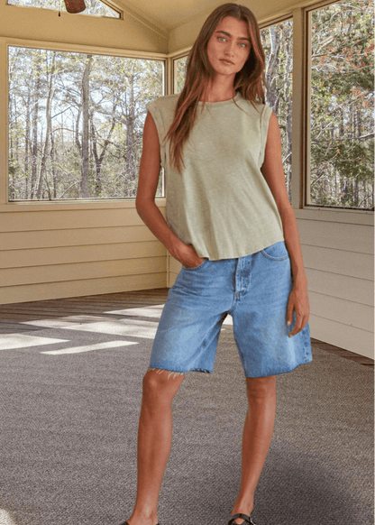 Keeper Top Muscle Tee (Light Olive)