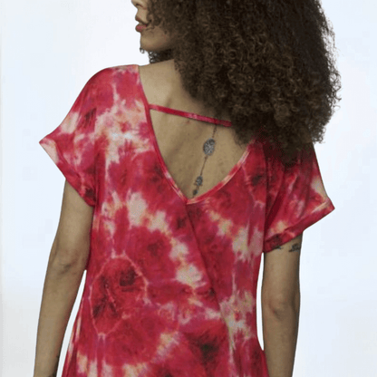 Red Tie Dye Jersey Beach Dress CLEARANCE FINAL SALE