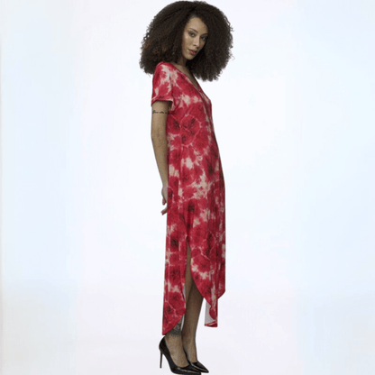 Red Tie Dye Jersey Beach Dress CLEARANCE FINAL SALE
