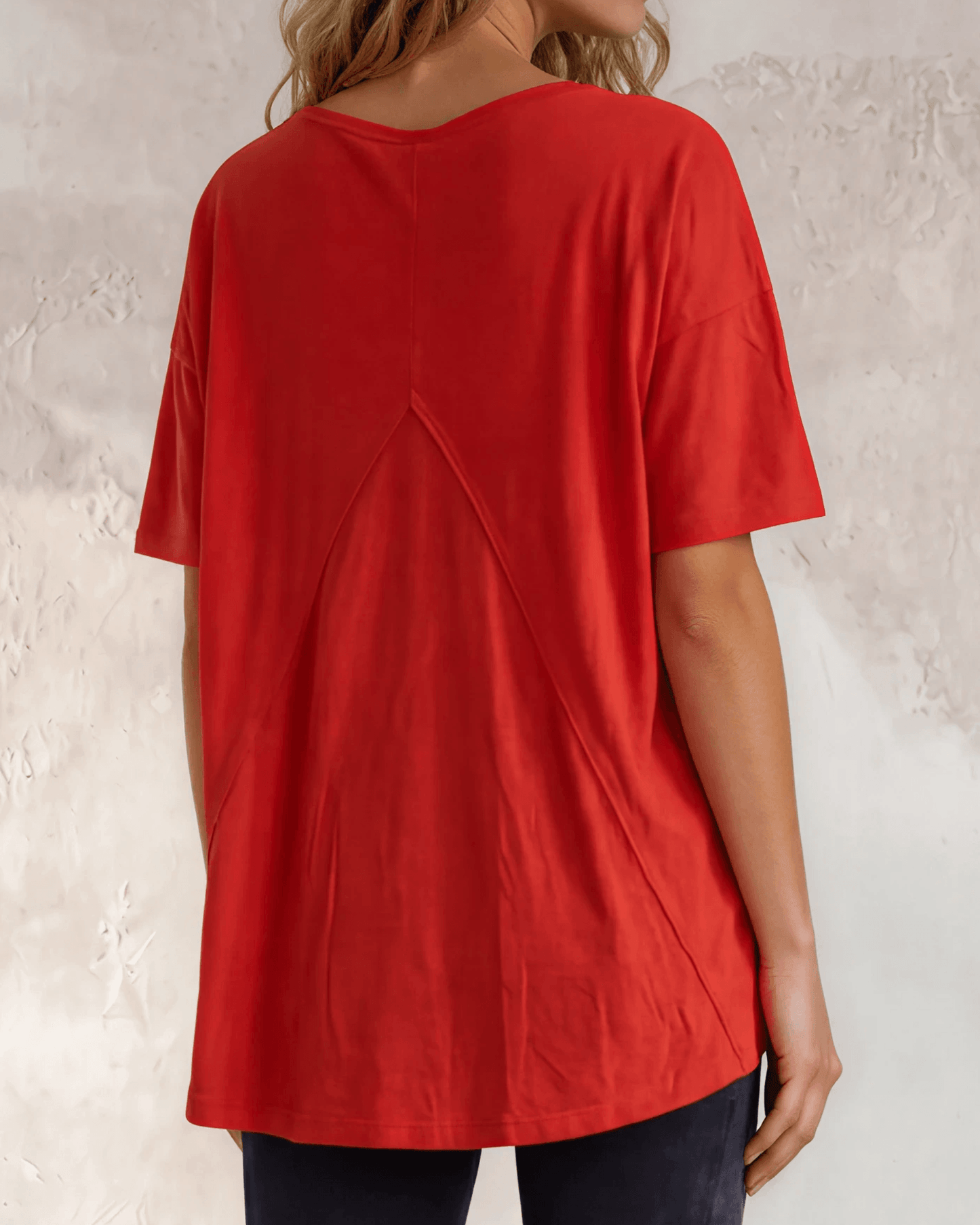 Happy 250th Birthday America Oversized Slub Top in Crimson Red