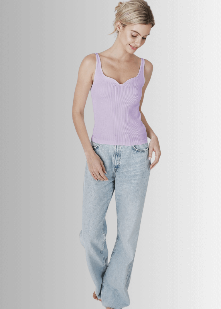 Nikibiki Sweetheart Ribbed Tank Top in Orchid