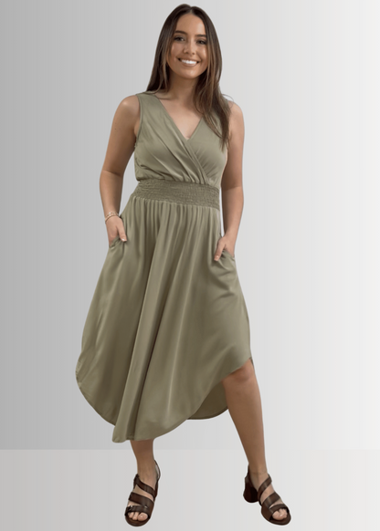 Camila Smocked Waist Midi Dress