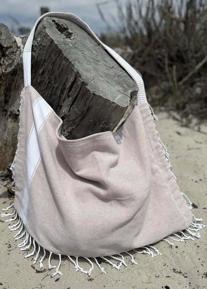 Solid 3‑in‑1 Turkish Cotton Beach Bag