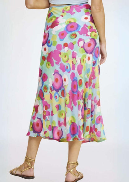 Add Some Color Aqua & Fuchsia Midi Skirt CLEARANCE FINAL SALE