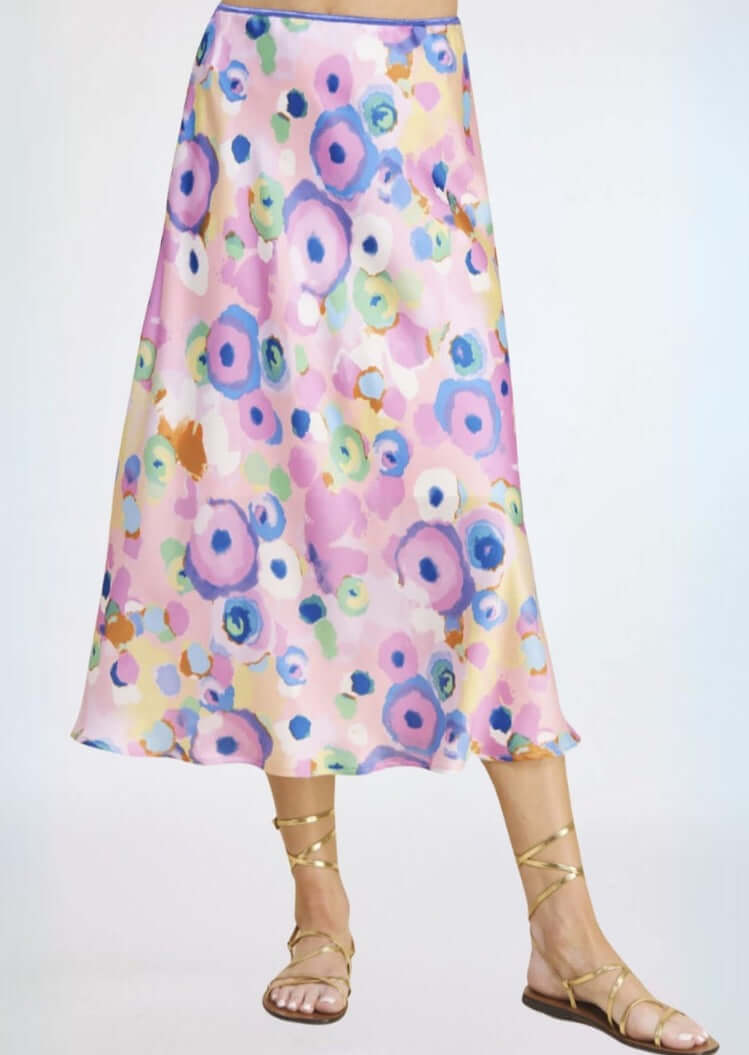 Add Some Color Pink & Lilac Midi Skirt CLEARANCE FINAL SALE