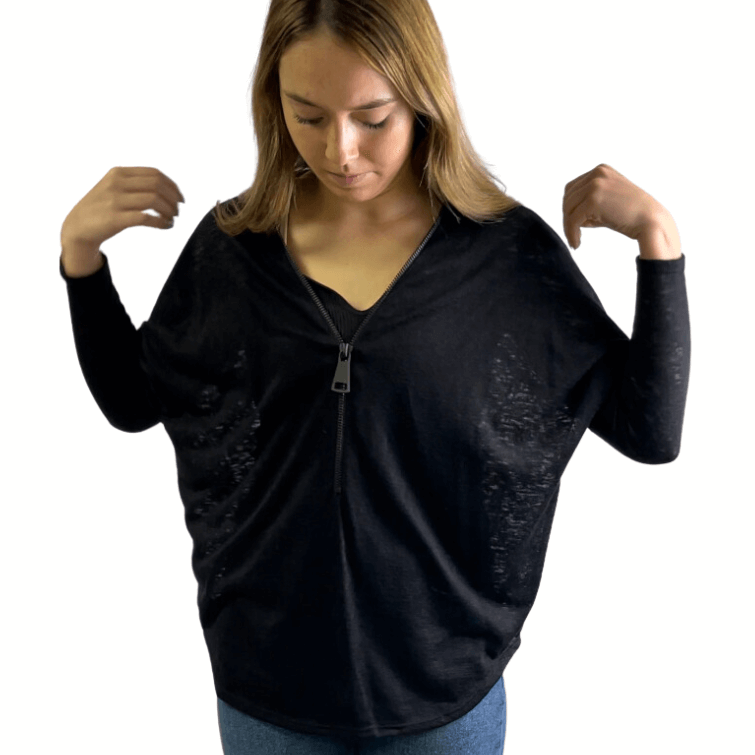 Big Zipper Burnout Dolman Made in USA