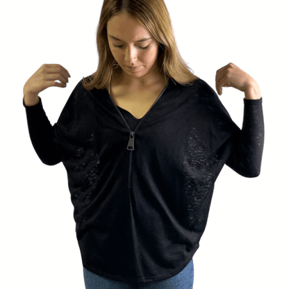 Big Zipper Burnout Dolman Made in USA
