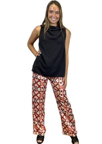 Flattering & Versatile Black Satin Sleeveless Top CLEARANCE FINAL SALE