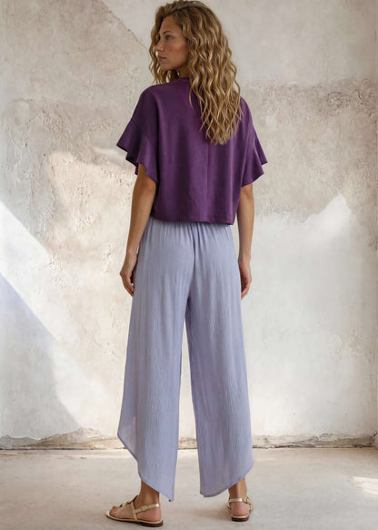 Gia's Geo Flower Pale Periwinkle Flower Cropped Top