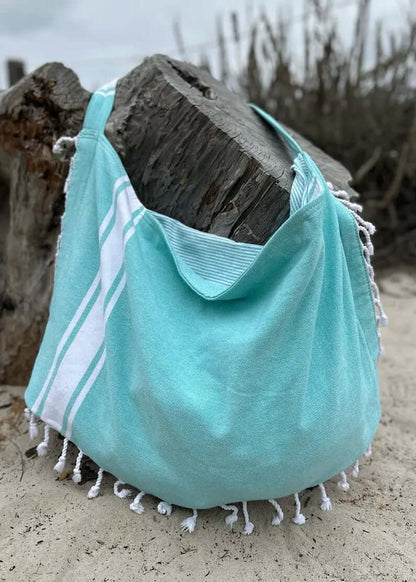 Solid 3‑in‑1 Turkish Cotton Beach Bag