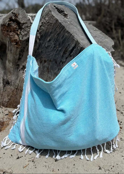 Solid 3‑in‑1 Turkish Cotton Beach Bag