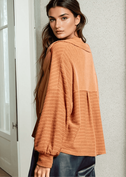 Leah Soft Ribbed Knit Lightweight Shacket - CLEARANCE FINAL SALE