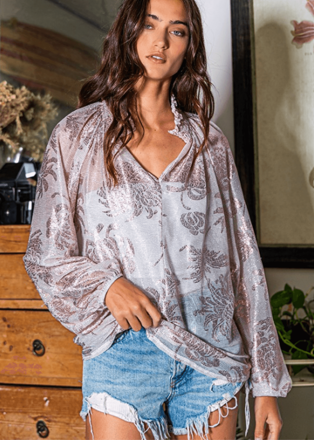 Rose Feminine Blouse CLEARANCE FINAL SALE