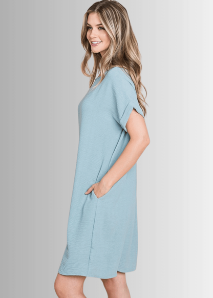 Adley Textured Shirt Dress- CLEARANCE FINAL SALE