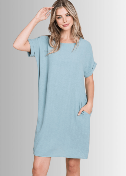 Adley Textured Shirt Dress- CLEARANCE FINAL SALE