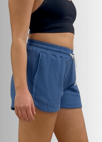 Annie All Cotton French Terry Shorts Denim Blue
