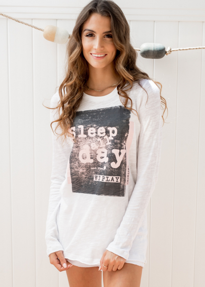 Sleepaholik "Sleep all Day" Graphic Tee - Clearance Final Sale