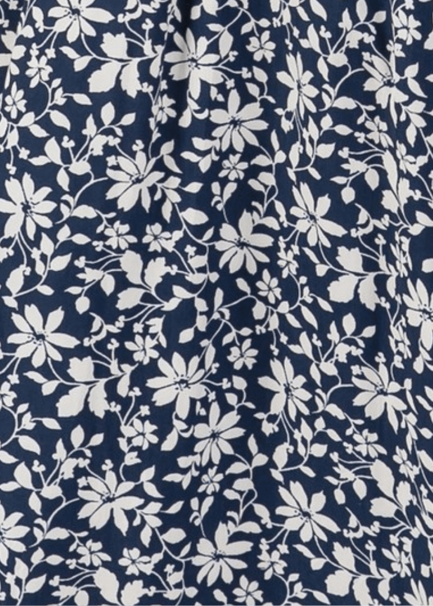Delilah Navy Floral Smocked Midi Dress