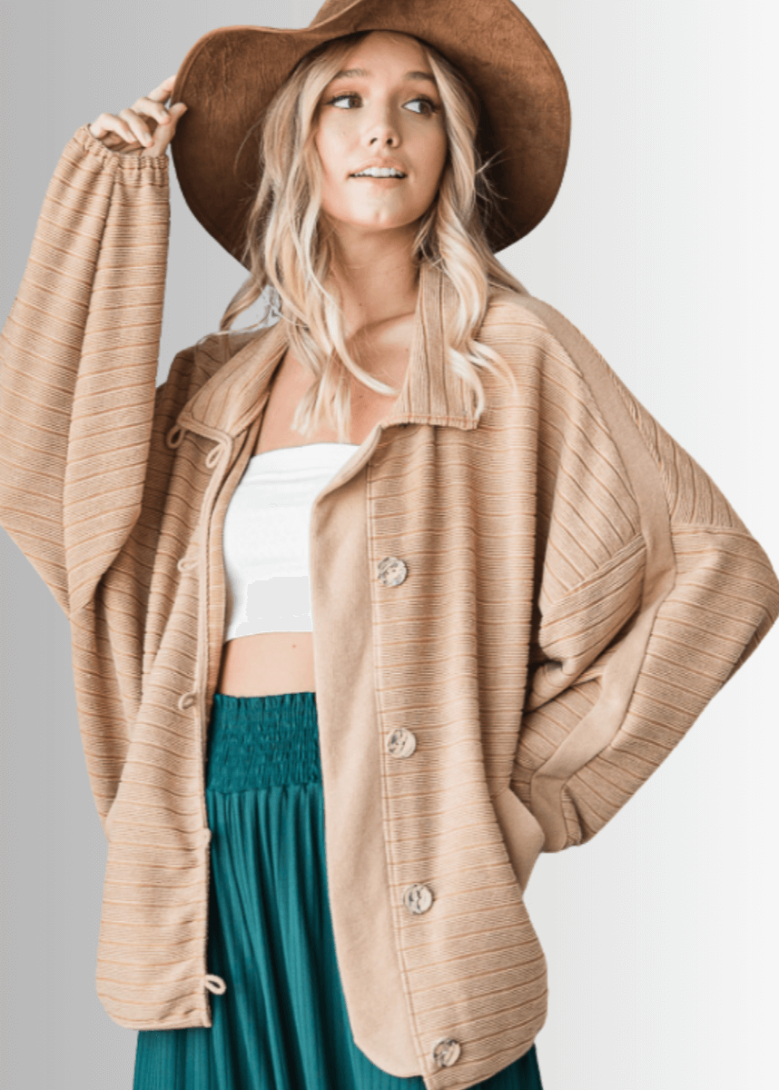 Morgan Casual Ribbed Contrast Jacket - CLEARANCE FINAL SALE