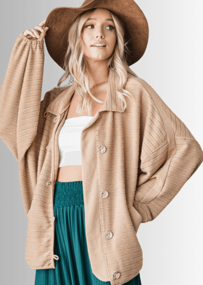 Morgan Casual Ribbed Contrast Jacket - CLEARANCE FINAL SALE