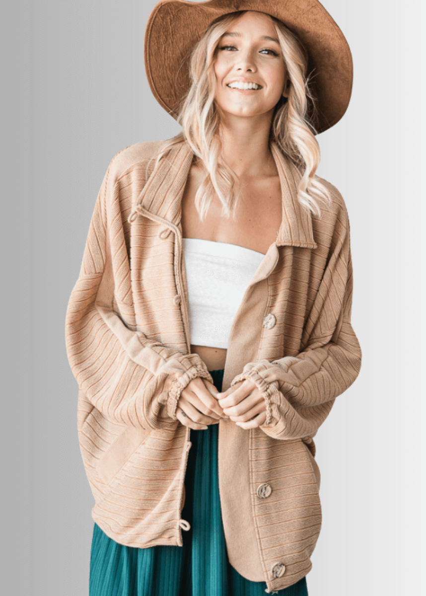 Morgan Casual Ribbed Contrast Jacket - CLEARANCE FINAL SALE