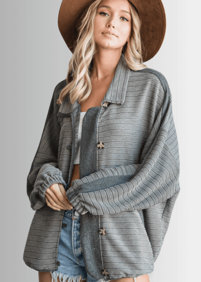 Morgan Casual Ribbed Contrast Jacket - CLEARANCE FINAL SALE