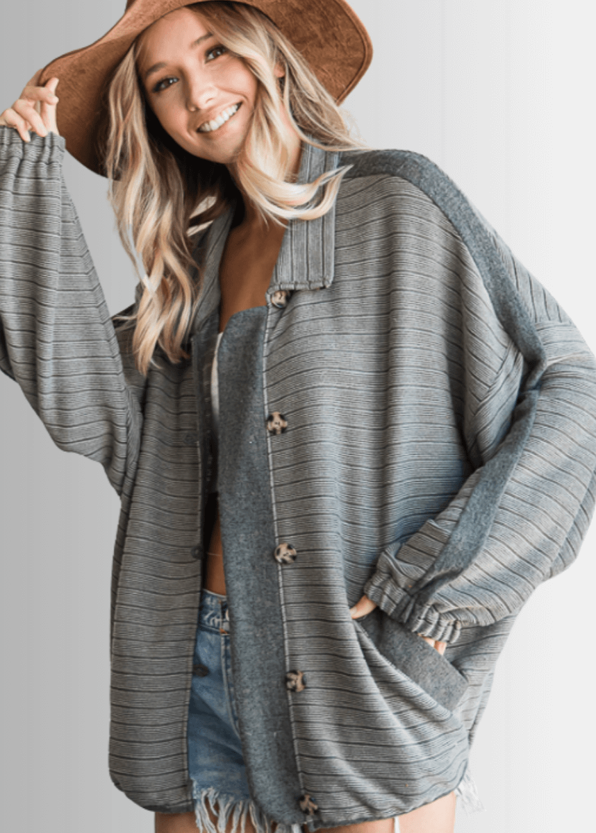 Morgan Casual Ribbed Contrast Jacket - CLEARANCE FINAL SALE