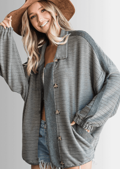 Morgan Casual Ribbed Contrast Jacket - CLEARANCE FINAL SALE