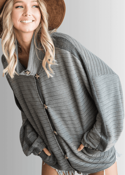 Morgan Casual Ribbed Contrast Jacket - CLEARANCE FINAL SALE