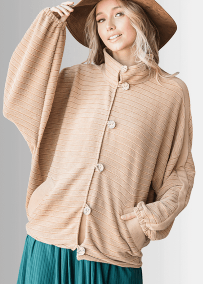 Morgan Casual Ribbed Contrast Jacket - CLEARANCE FINAL SALE