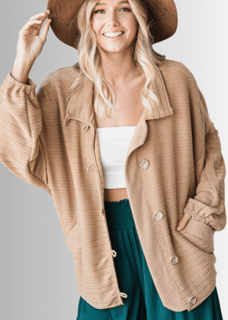 Morgan Casual Ribbed Contrast Jacket - CLEARANCE FINAL SALE