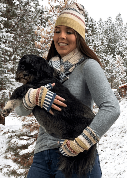 BATEAU MOUCHE Knitted Fingerless Gloves By Solmate Made in USA