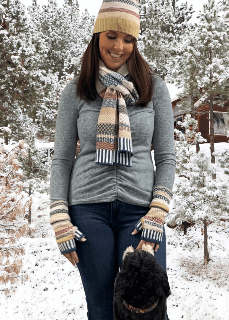 BATEAU MOUCHE Knitted Fingerless Gloves By Solmate Made in USA